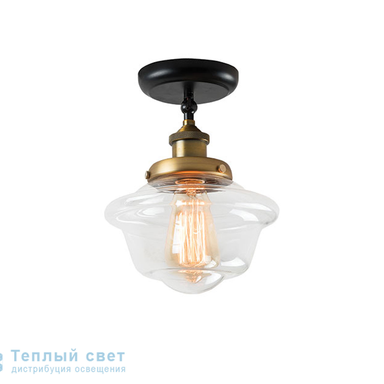 Zambelis 16117 CEILING LIGHT 1L E27 D21 GLASS-BRONZE METAL-BLACK BASE потолочный светильник