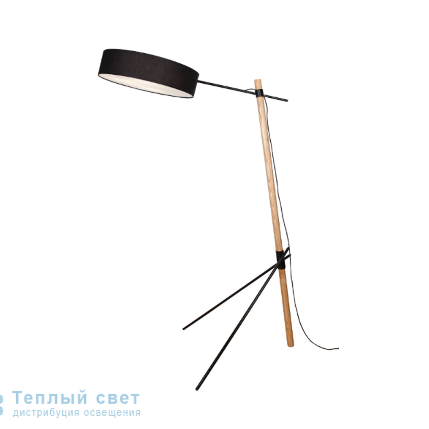 Zambelis 1597 FLOOR LAMP 3L E27 WOOD-BLACK LAMPSHADE торшер