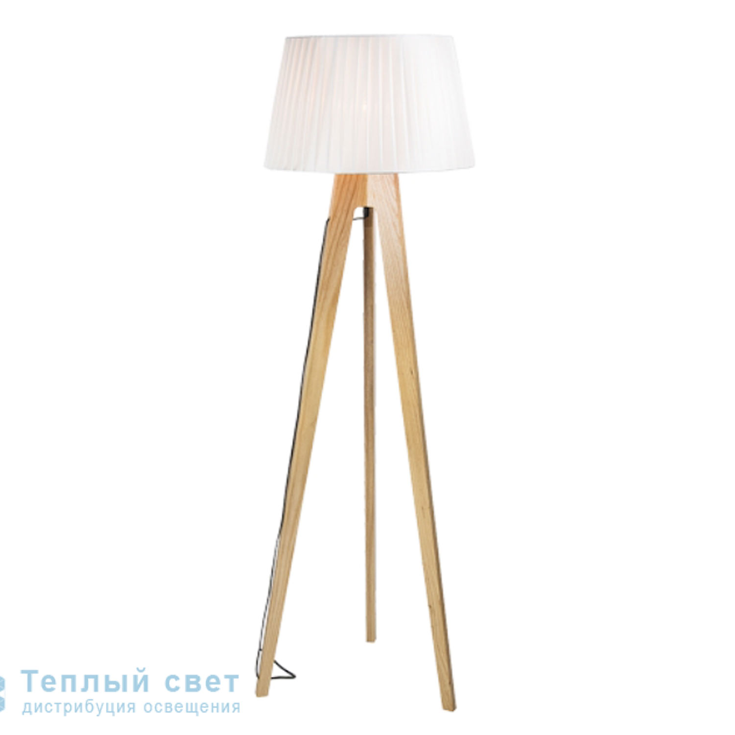 Zambelis 16179 FLOOR LAMP 1L E27 H150 WHITE SHADE-WOOD торшер