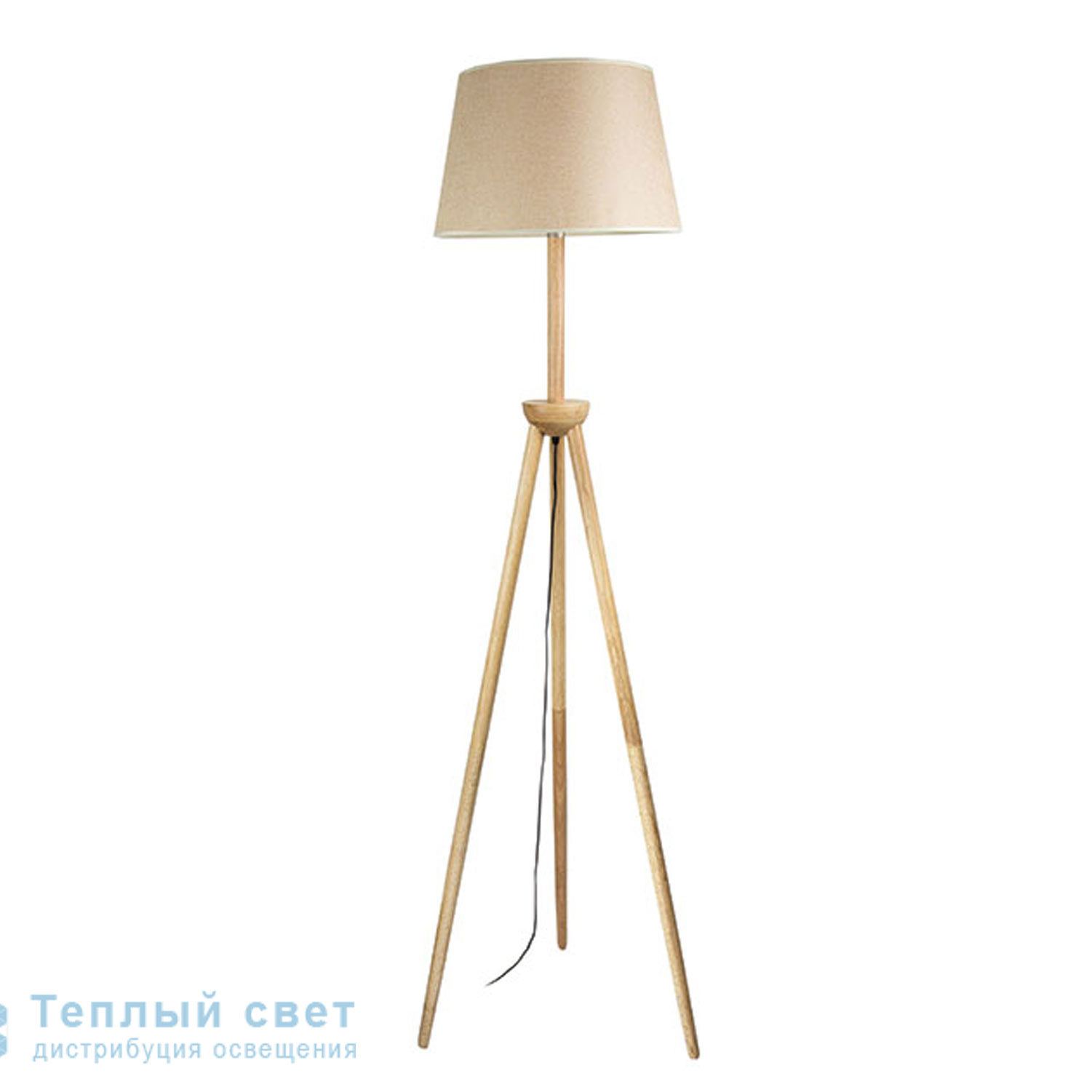 Zambelis 16180 FLOOR LAMP 1L E27 WOOD-BEIGE SHADE торшер