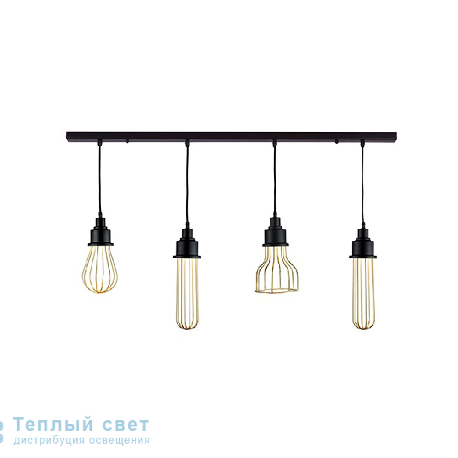 Zambelis 17090 PENDANT LIGHT 4*5W LED 1,05CM BLACK-GOLD METAL линейный светильник