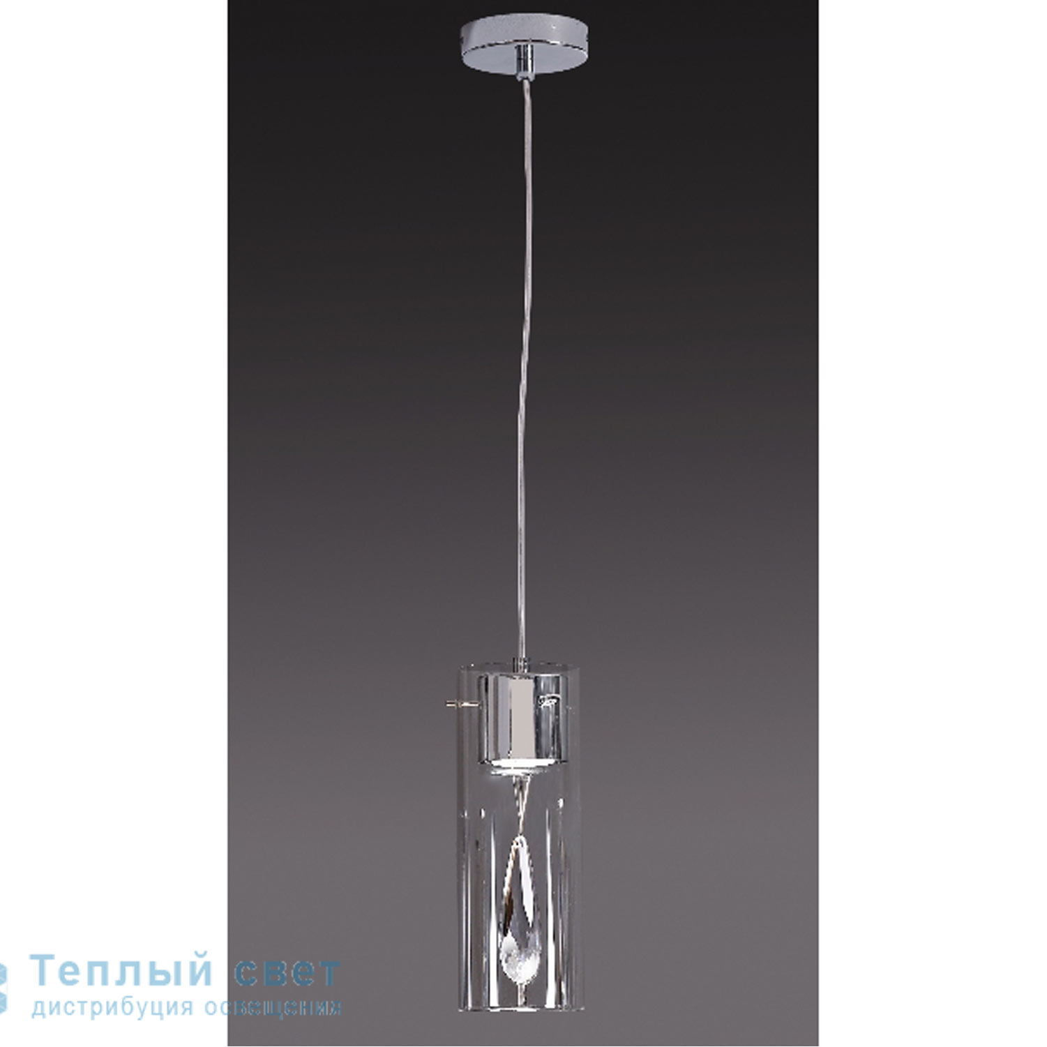 Zambelis 1313 PENDANT LIGHT 1L GU10 D10 CHROME STEEL-GLASS-CRYSTAL подвесной светильник