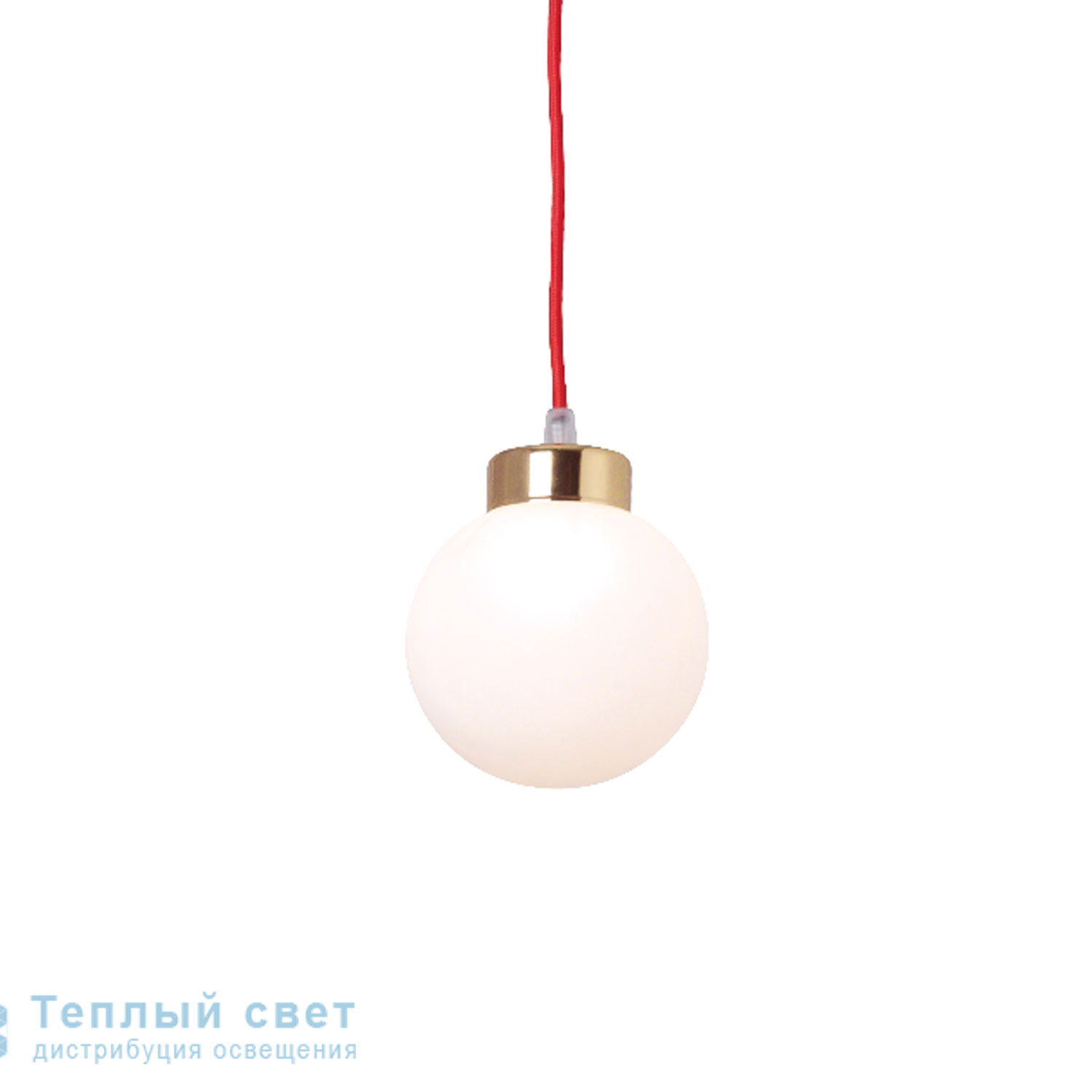 Zambelis 14110 PENDANT LAMP 1L G9 D12 GLASS-GOLG METAL-RED CABLE подвесной светильник