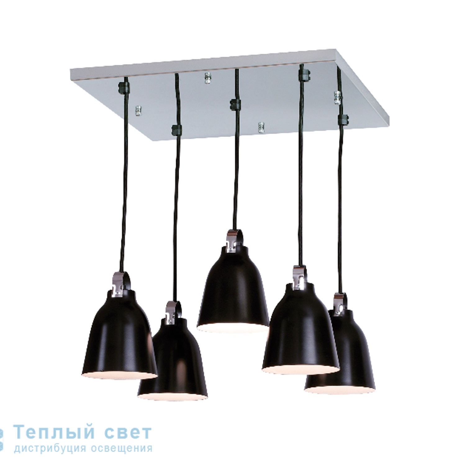 Zambelis 1421 PENDANT LIGHT 5L E14 50*50  BLACK/WHITE/CHROME/RED STEEL подвесной светильник