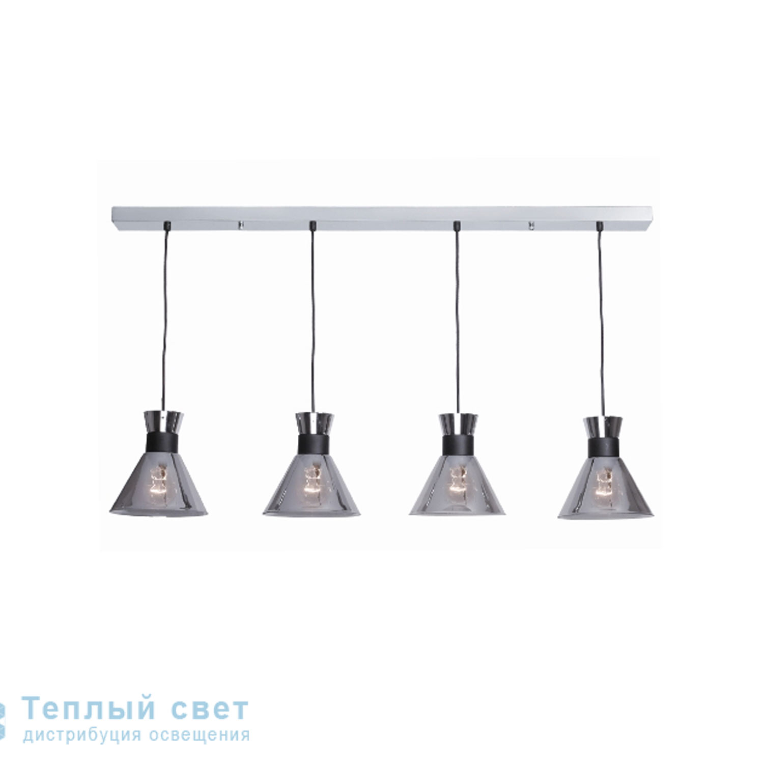 Zambelis 1436 PENDANT LIGHT 4L E27 SMOKED GREY GLASSES-METAL подвесной светильник