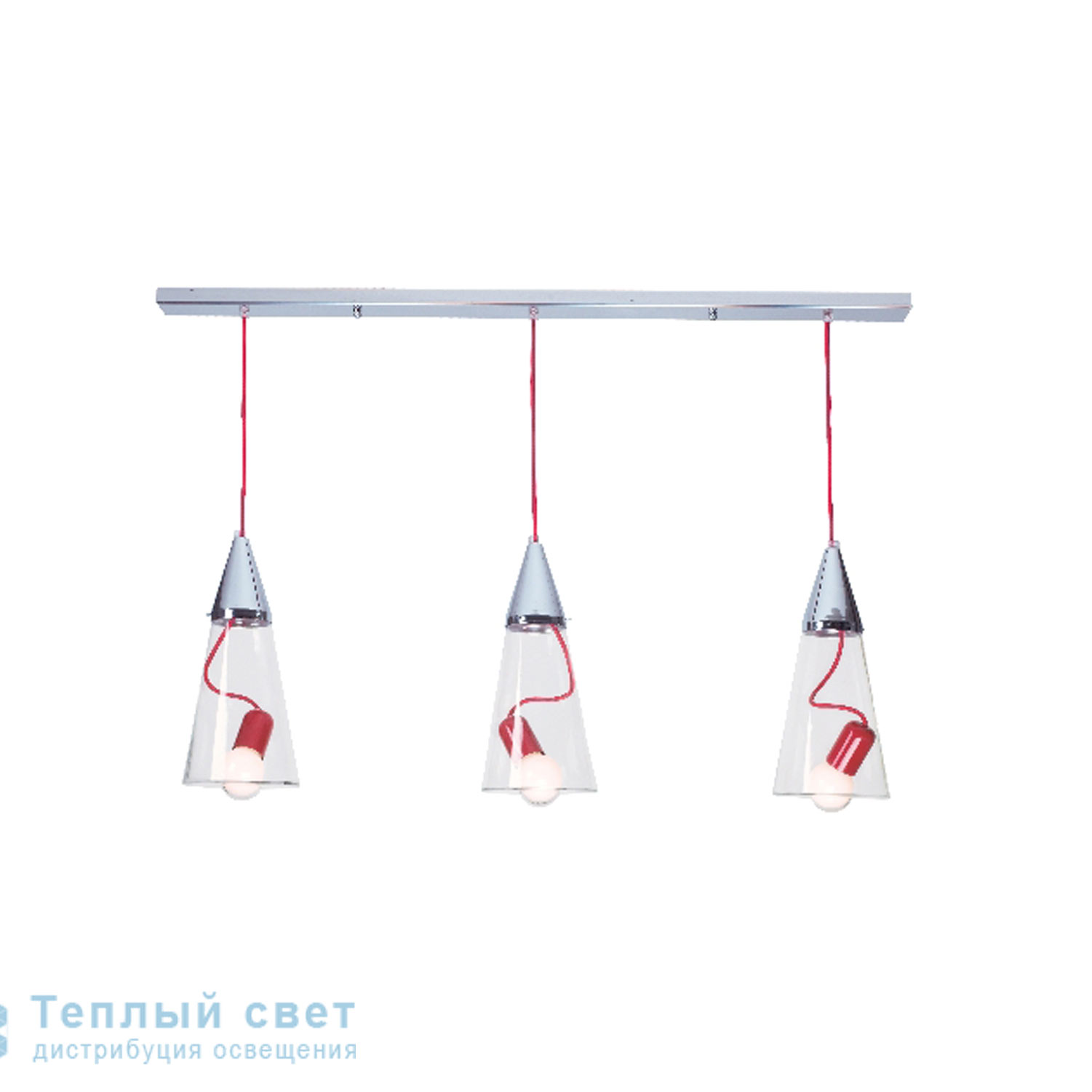 Zambelis 1471 PENDANT LIGHT 3L E27 BLACK/RED/GREEN METAL-GLASS подвесной светильник