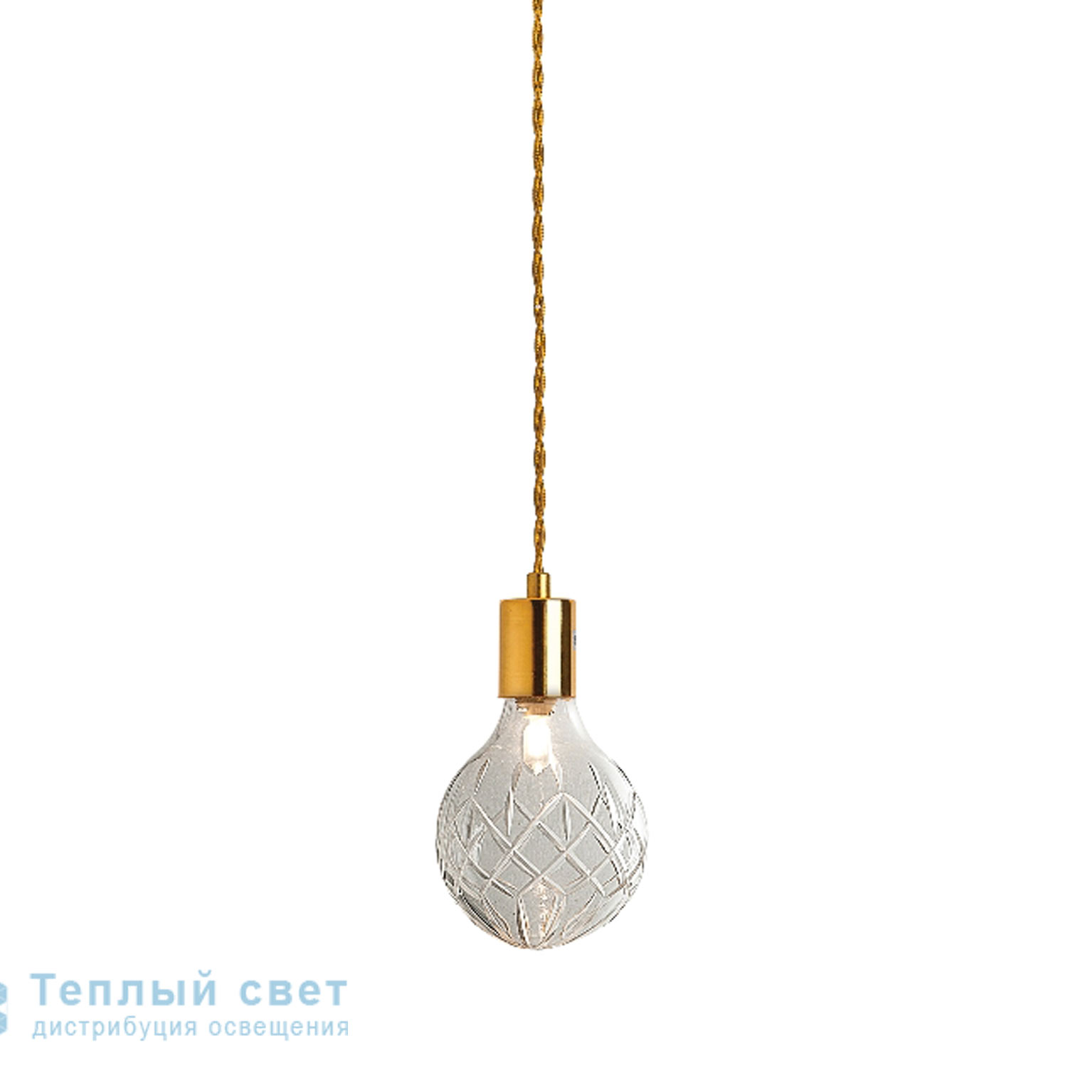 Zambelis 15101 PENDANT LIGHT 1L G9 D10 CLEAR GLASS-GOLD подвесной светильник
