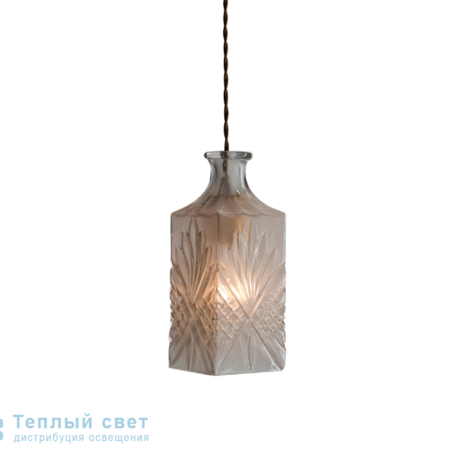 Zambelis 15103 PENDANT LIGHT 1L G9 10*10 CLEAR GLASS MAT-GOLD подвесной светильник
