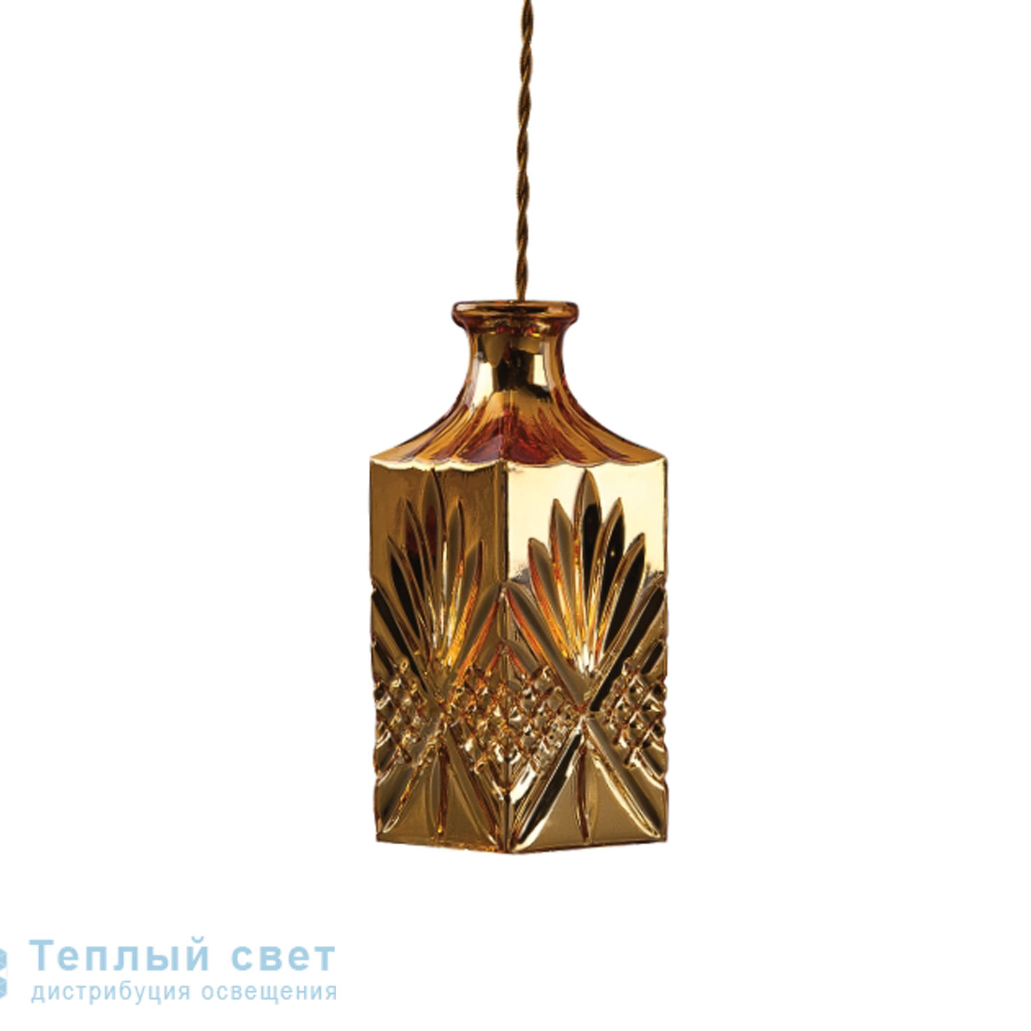 Zambelis 15104 PENDANT LIGHT 1L G9 10*10 GOLD GLASS подвесной светильник