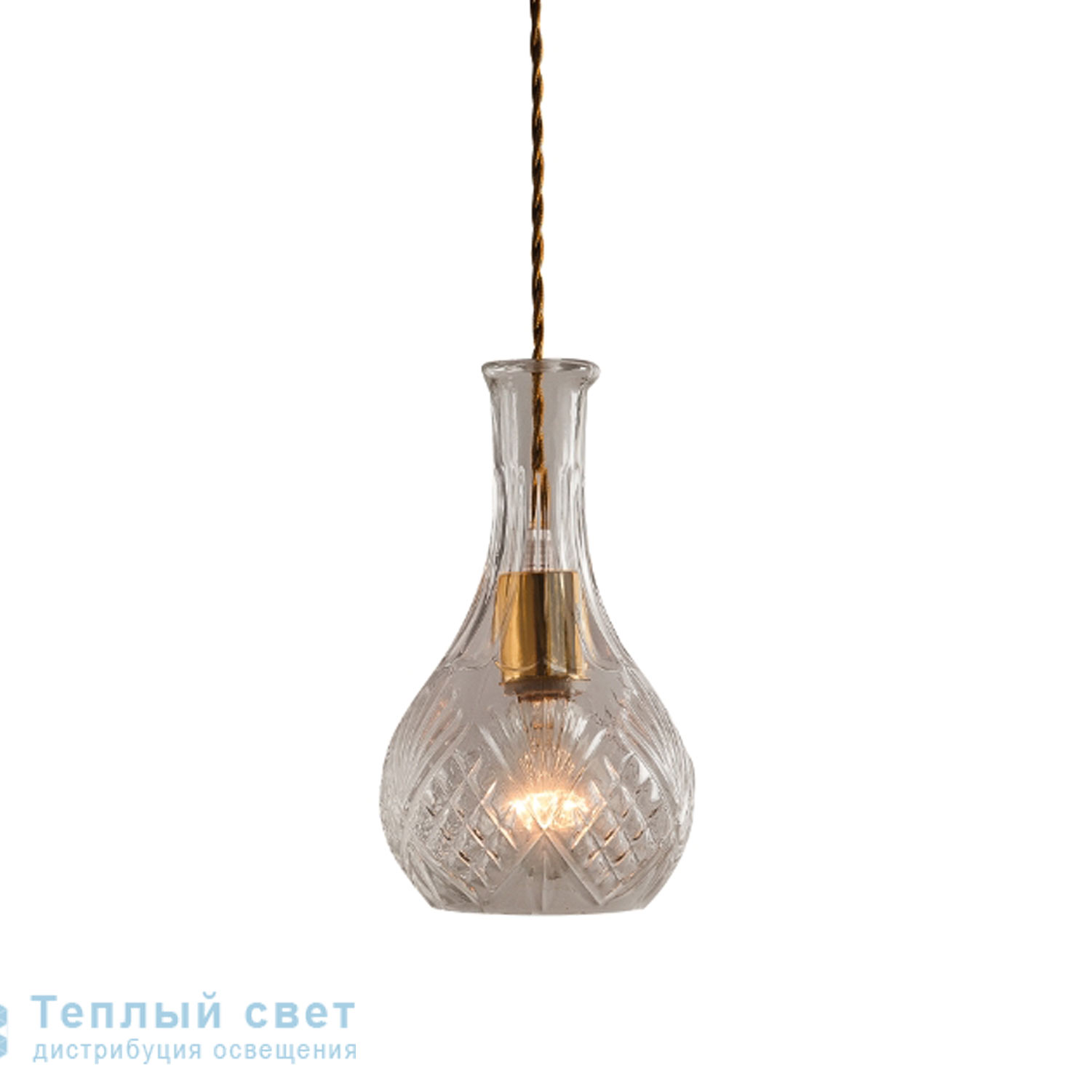 Zambelis 15105 PENDANT LIGHT 1L G9 D13 CLEAR GLASS-GOLD подвесной светильник