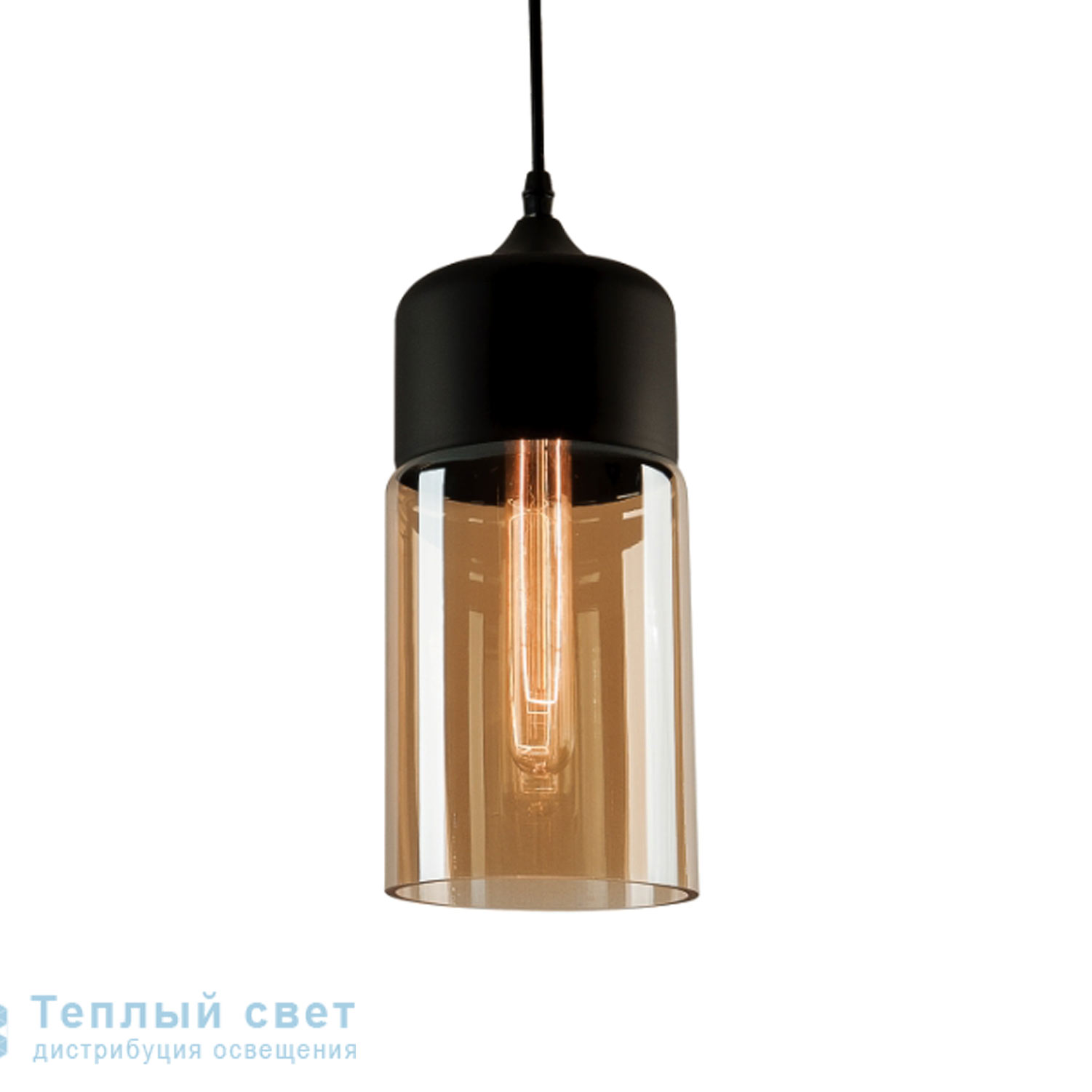 Zambelis 1515 PENDANT LIGHT 1L E27 D13 CHAMPAGNE GLASS-BLACK подвесной светильник
