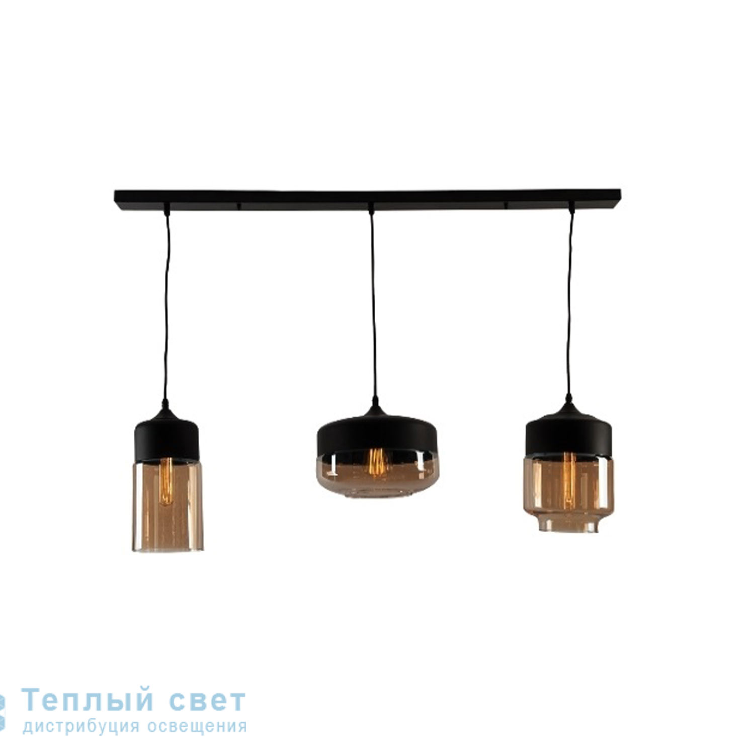 Zambelis 1519 PENDANT LIGHT 3L E27 CHAMPAGNE GLASSES-BLACK подвесной светильник