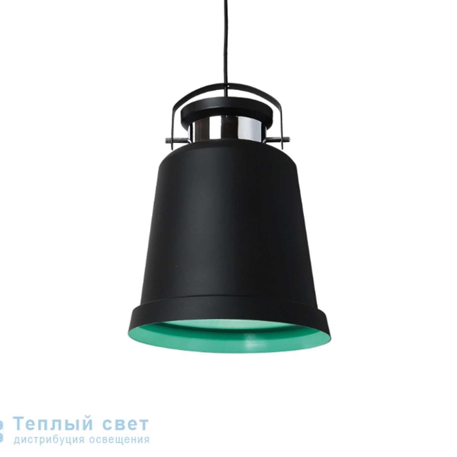 Zambelis 1521 PENDANT LIGHT 1L E27 D27 STEEL-ALUMINIUM BLACK-LIGHT GREEN подвесной светильник