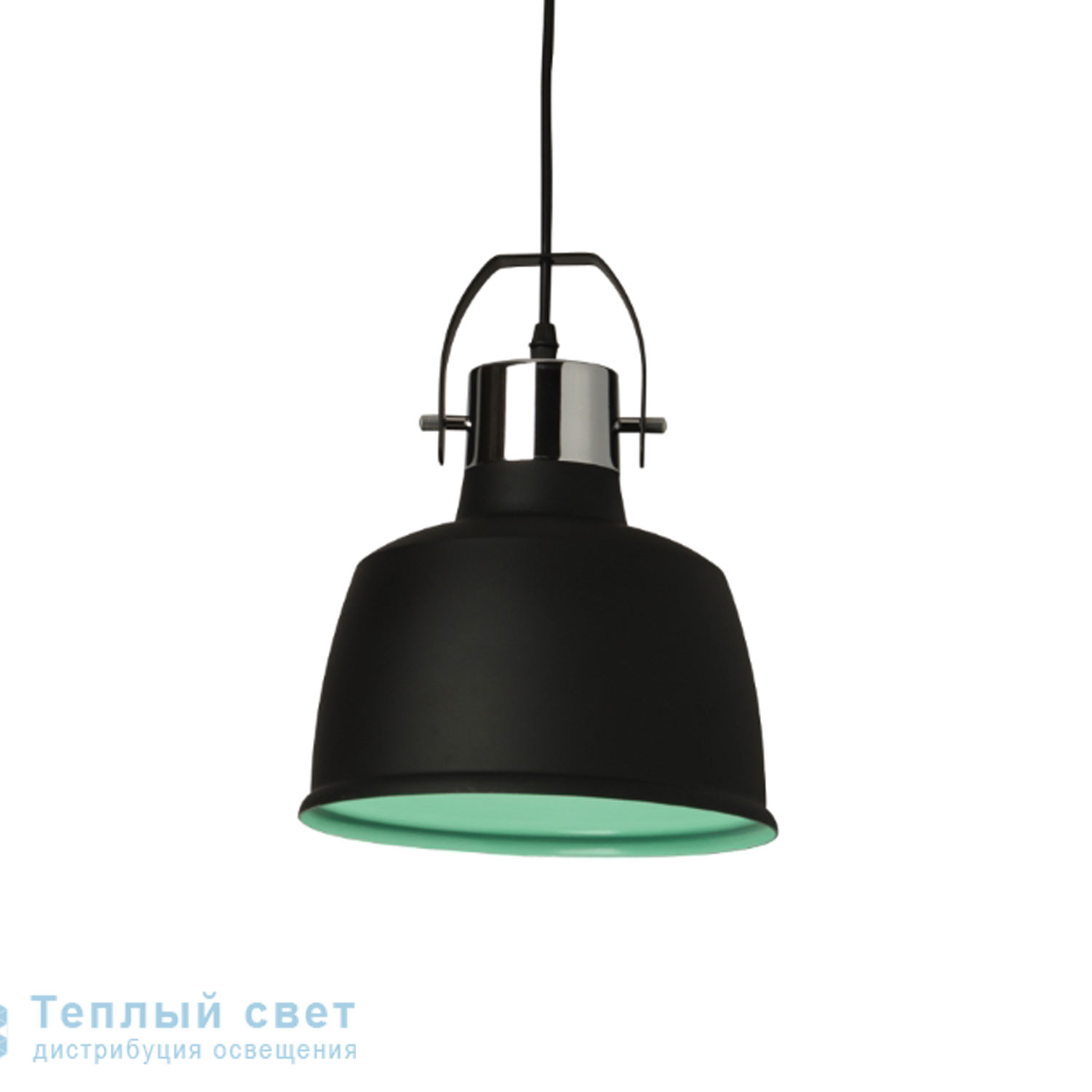 Zambelis 1522 PENDANT LIGHT 1L E27 D22,5 STEEL-ALUMINIUM BLACK-LIGHT GREEN подвесной светильник