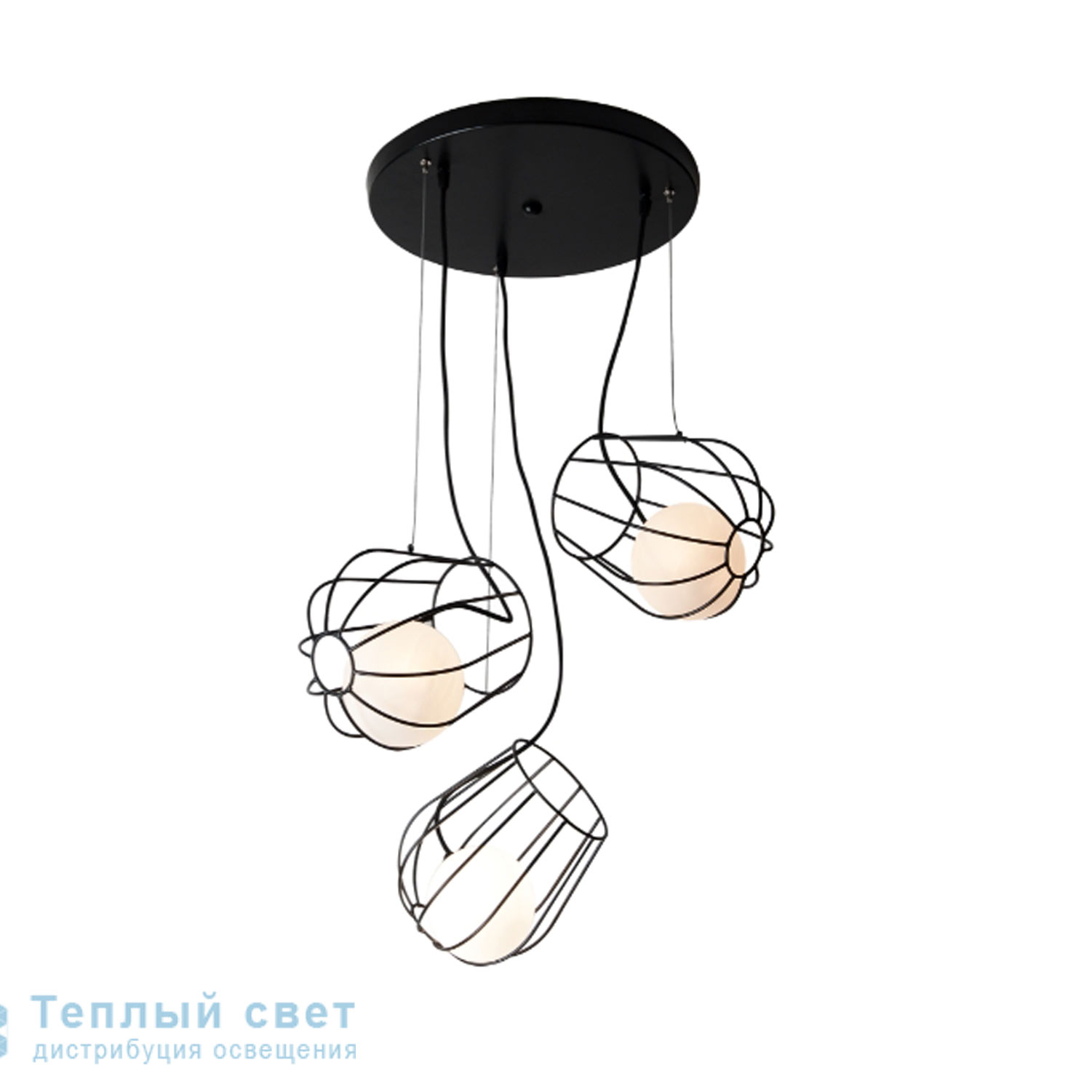 Zambelis 1540 PENDANT LIGHT 3L G9 GLASS-STEEL BLACK подвесной светильник