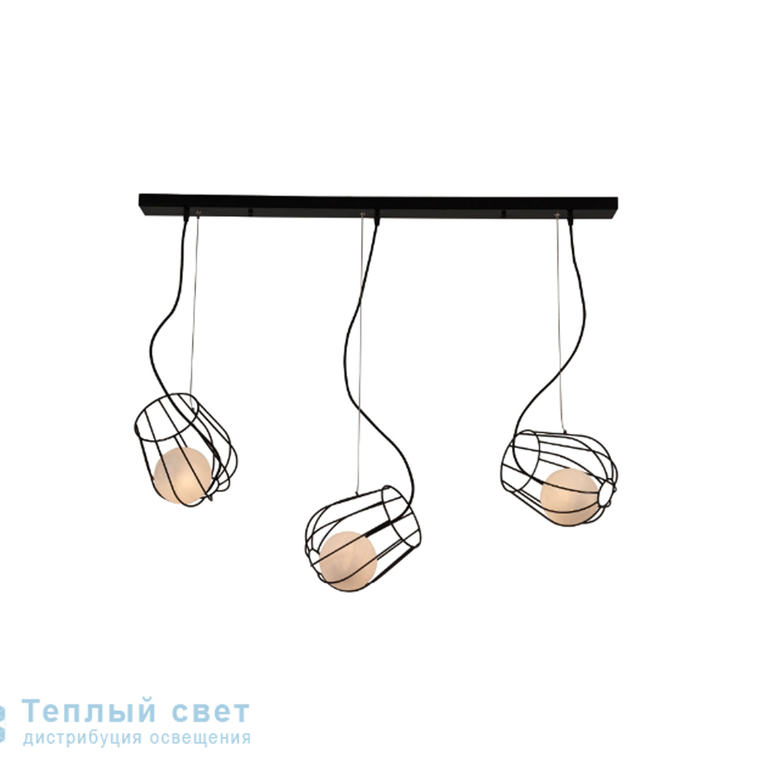 Zambelis 1541 PENDANT LIGHT 3L G9 GLASS-STEEL BLACK подвесной светильник