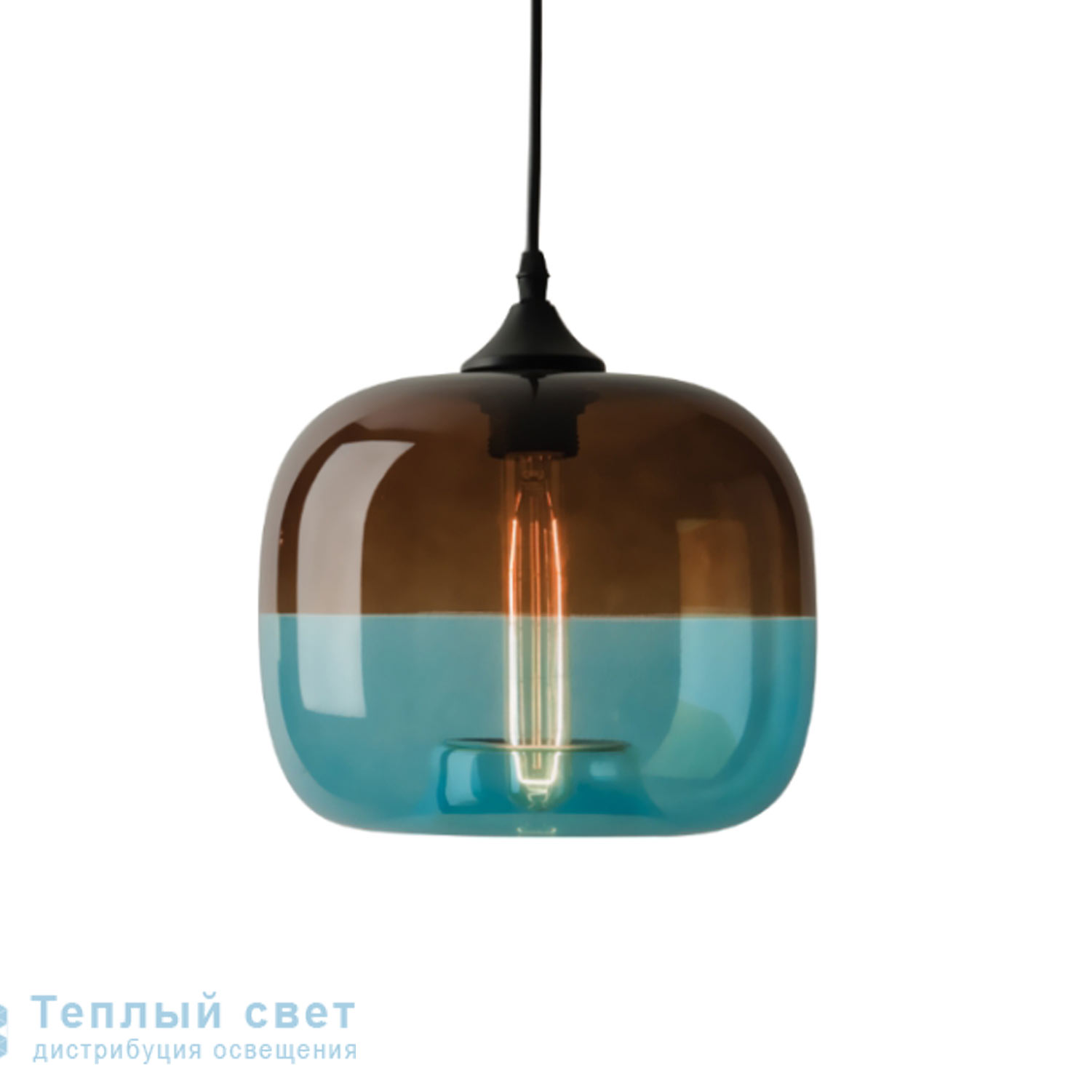 Zambelis 1575 PENDANT LIGHT 1L E27 D23 BROWN-BLUE GLASS подвесной светильник