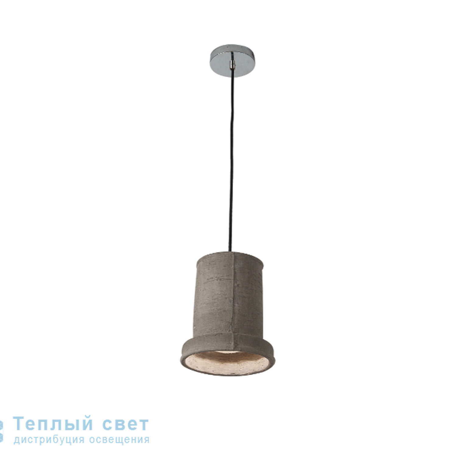 Zambelis 1580 PENDANT LIGHT 1L E27 D17 CONCRETE-CHROME BASE подвесной светильник