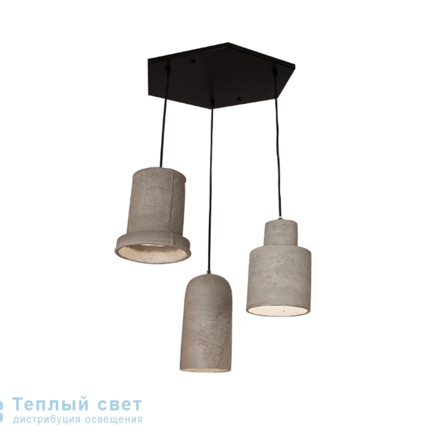 Zambelis 1583 PENDANT LIGHT 3L E27 CONCRETE-BLACK BASE подвесной светильник