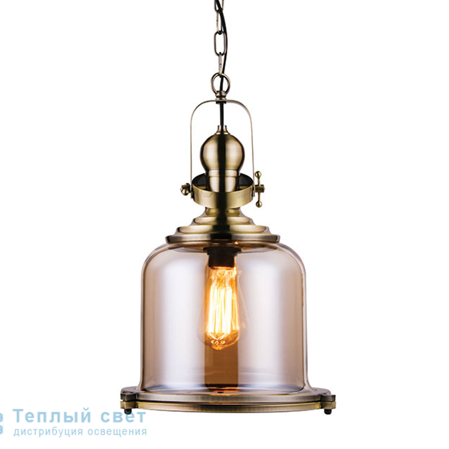 Zambelis 16106 PENDANT LIGHT 1L E27 GLASS-BRONZE METAL подвесной светильник