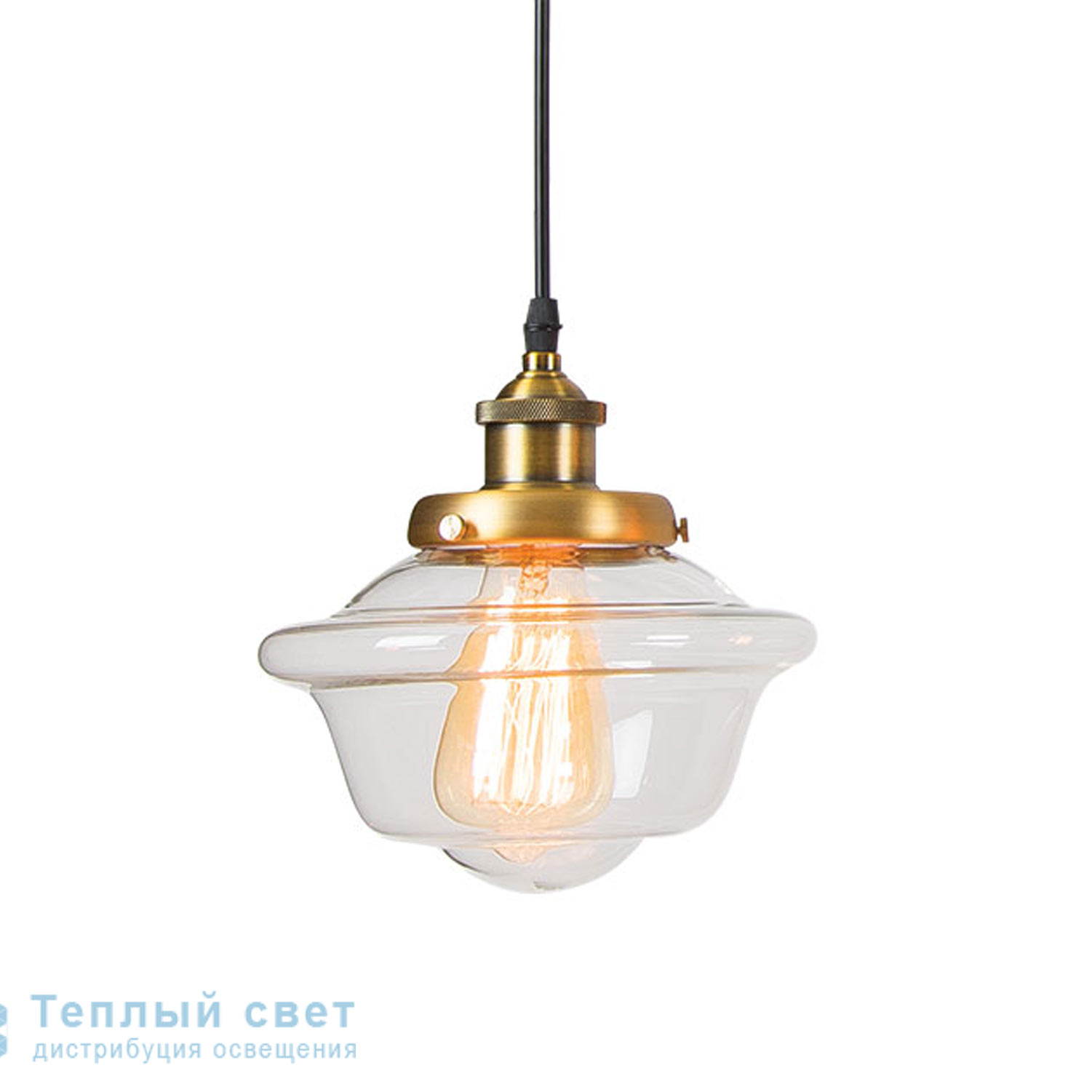 Zambelis 16118 PENDANT LIGHT 1L E27 D21 GLASS-BRONZE METAL-BLACK BASE подвесной светильник