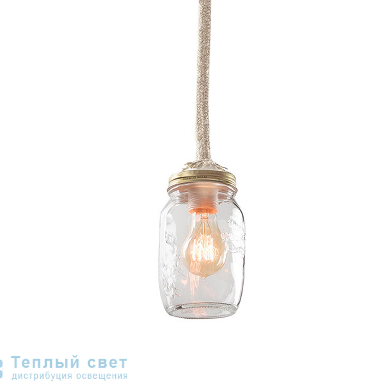 Zambelis 16142 PENDANT LIGHT 1L E27 GLASS-ROPE подвесной светильник
