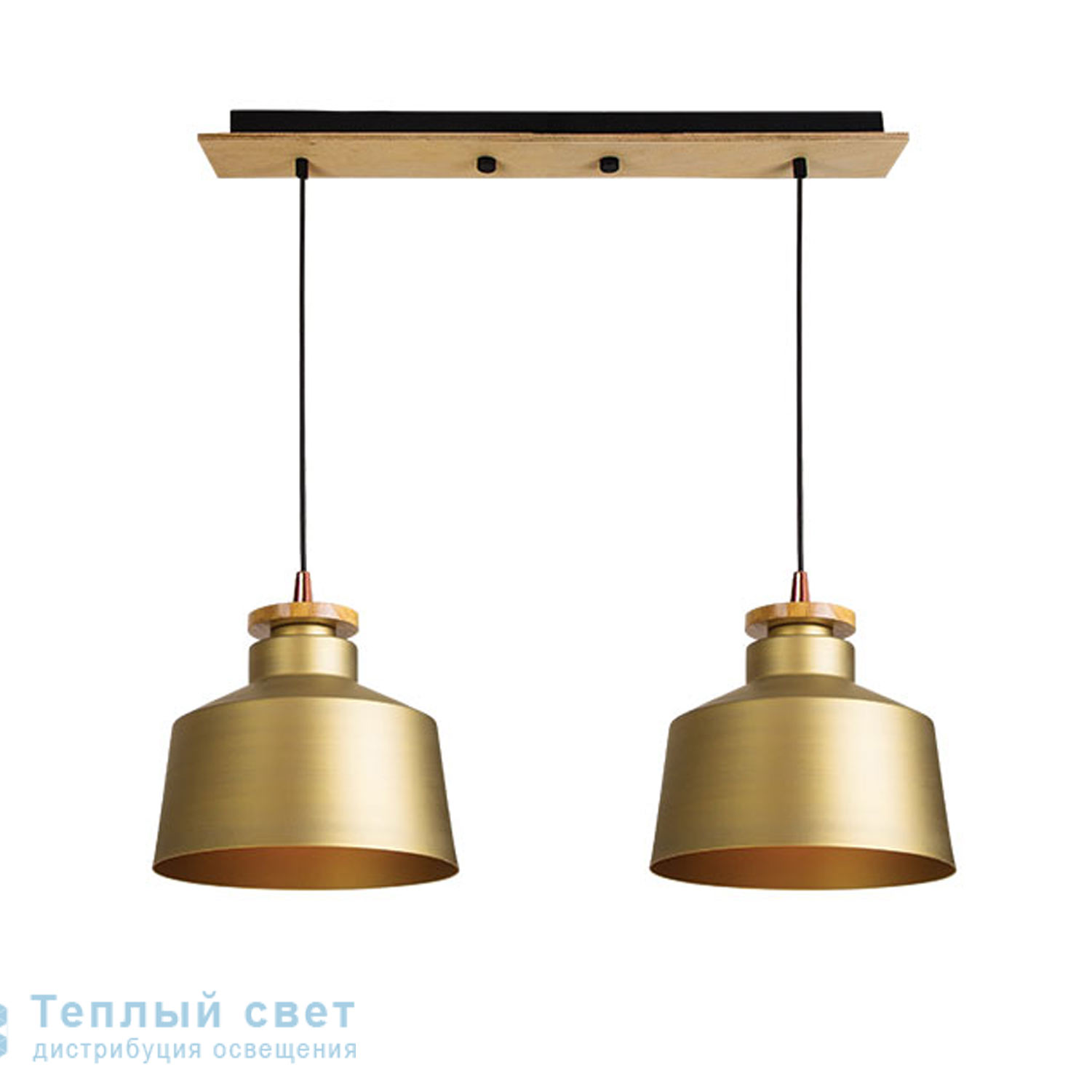 Zambelis 16149 PENDANT LIGHT 2L E27 94CM GOLD METAL-WOOD подвесной светильник