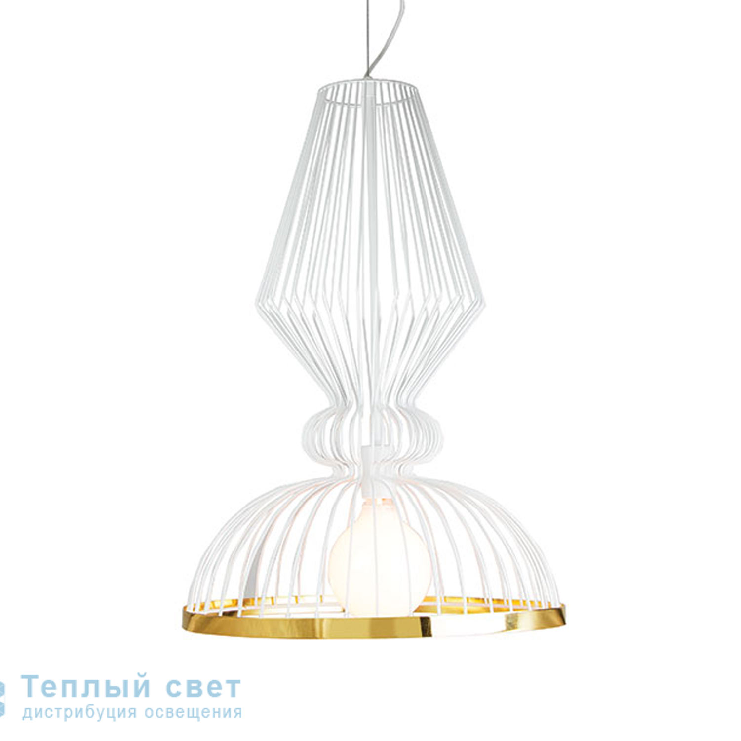 Zambelis 1637 PENDANT LIGHT 1L E27 METAL WHITE-GOLD подвесной светильник