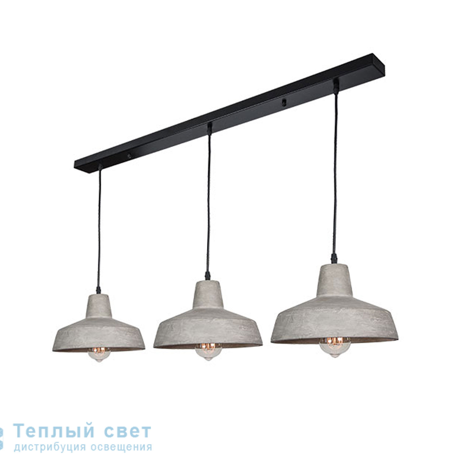 Zambelis 1653 PENDANT LIGHT 3L E27 CONCRETE-BLACK LINE подвесной светильник
