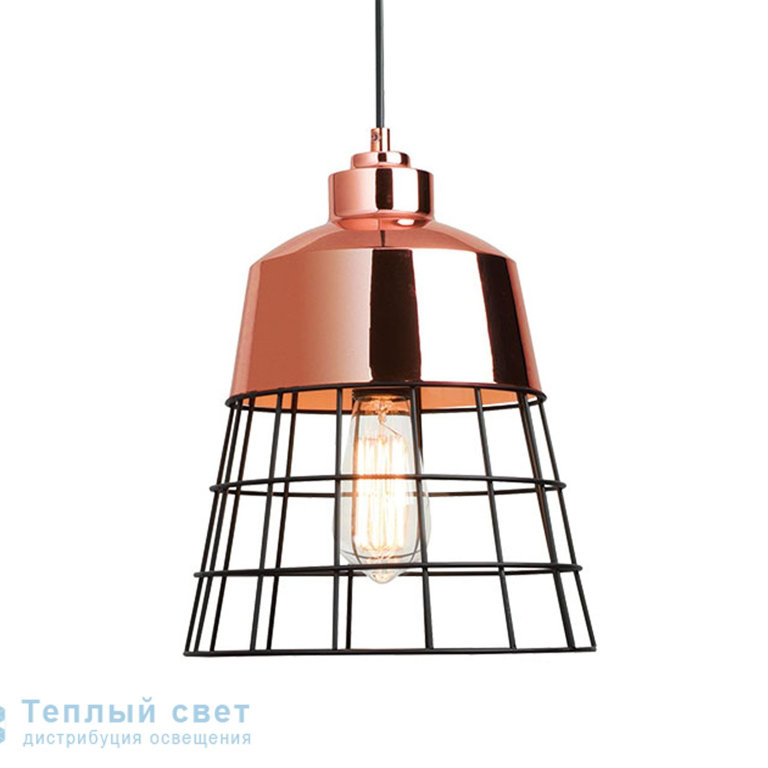 Zambelis 1689 PENDANT LIGHT 1L E27 D26 BLACK METAL-COPPER подвесной светильник