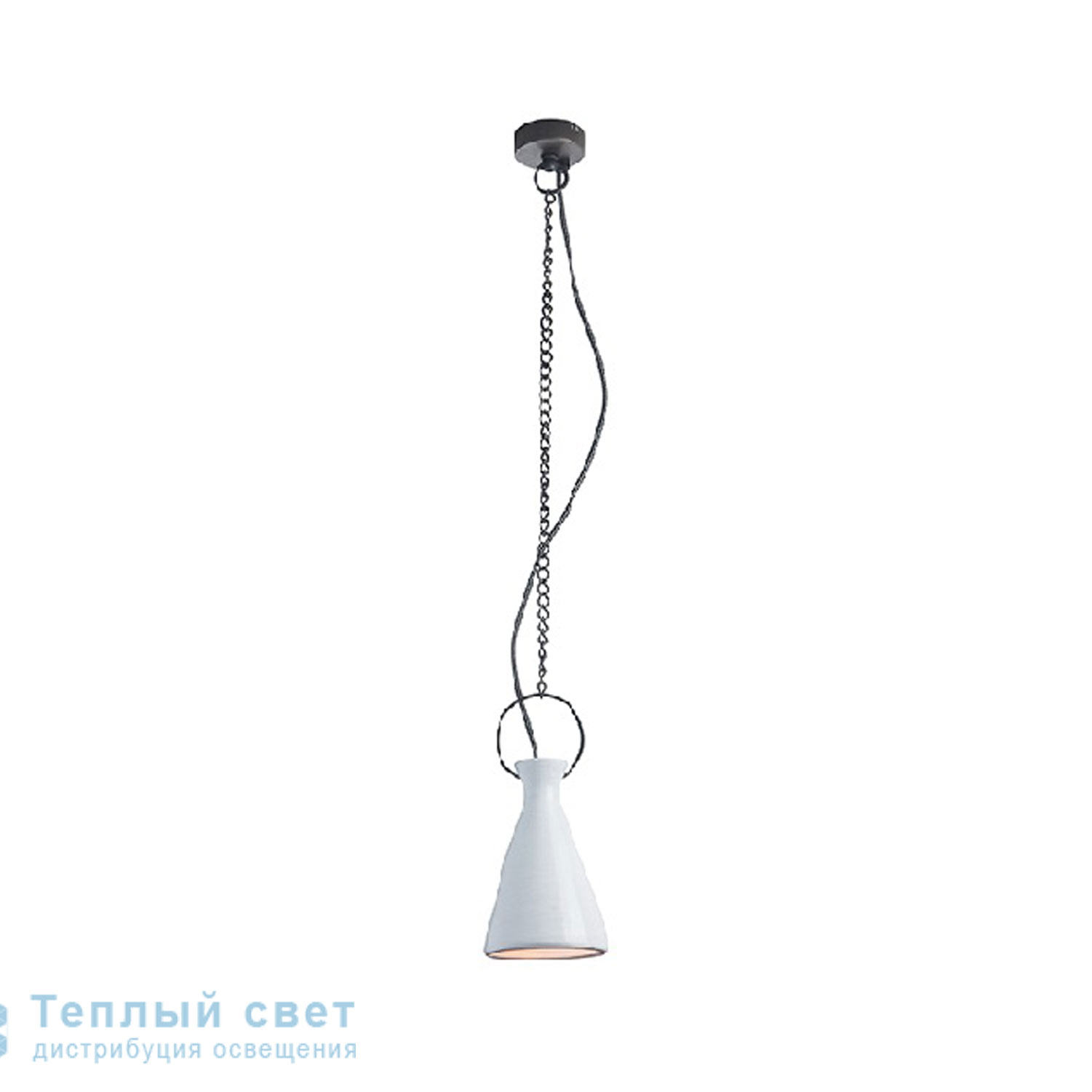 Zambelis 17064 PENDANT LIGHT 1L E14 D13 WHITE CLAY подвесной светильник