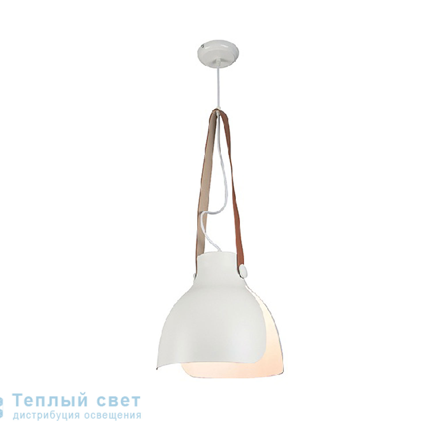 Zambelis 17070 PENDANT LIGHT 1L E27 D40 WHITE ALOUMINIUM-LEATHER подвесной светильник
