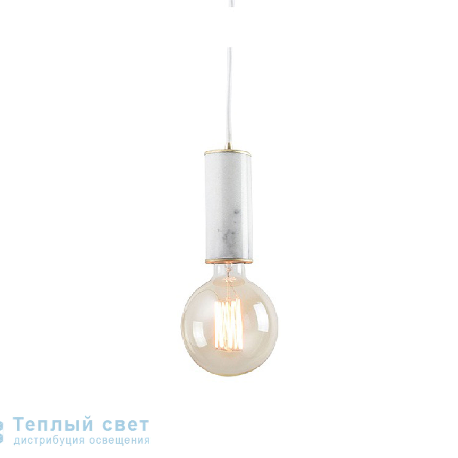 Zambelis 17076 PENDANT LIGHT 1L E27 WHITE MARBLE-BRASS подвесной светильник