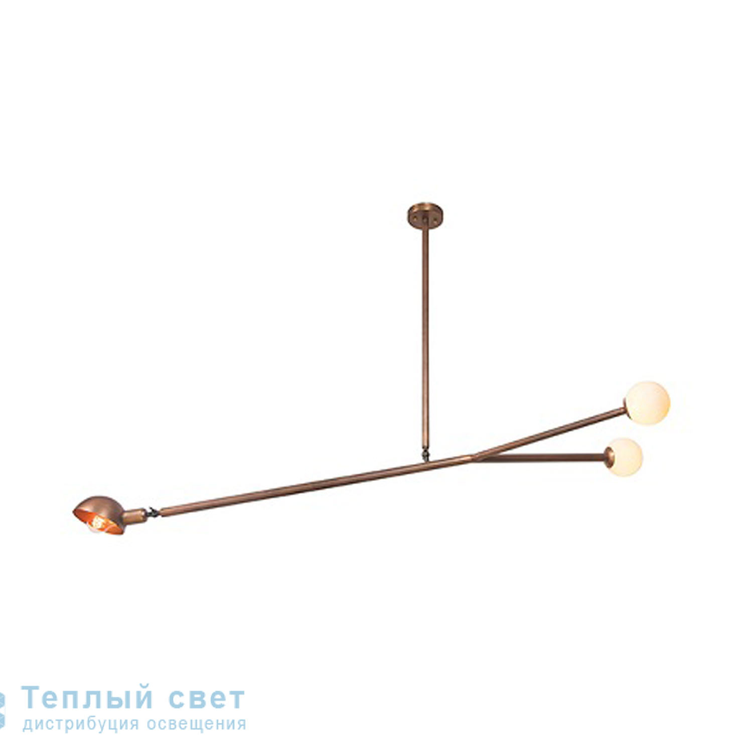 Zambelis 17098 PENDANT LIGHT 1*E27 AND 2* G9 WITH COPPER RUSTY METAL AND GLASSES подвесной светильник
