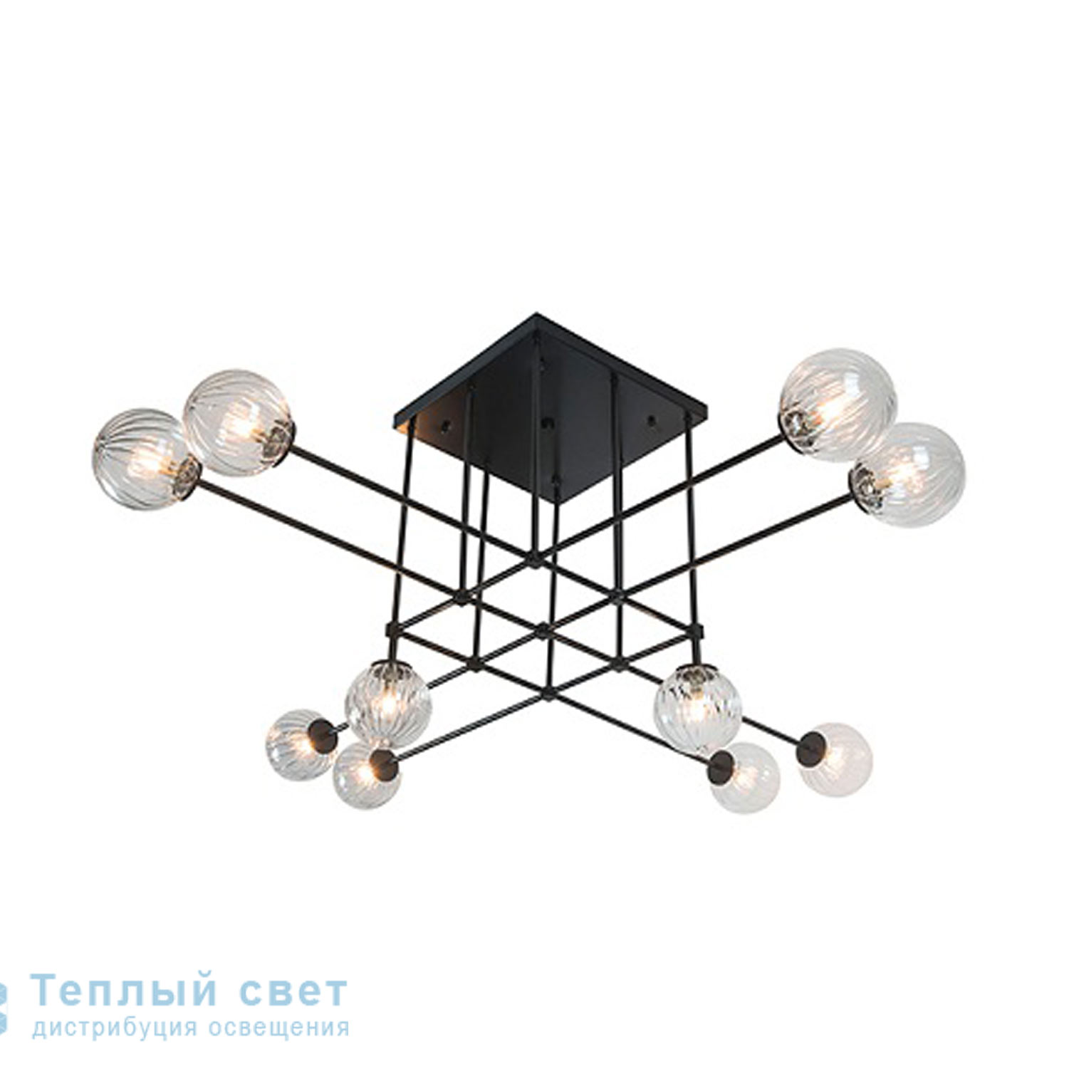 Zambelis 17103 CEILING LIGHT 10L G9 BLACK METAL-GLASSES подвесной светильник