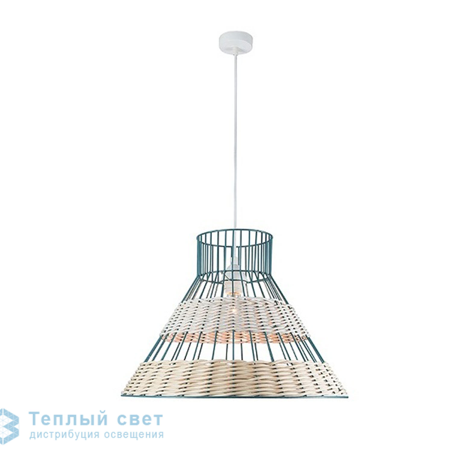 Zambelis 17127 PENDANT LAMP 1L E27 D50 BLUE RATAN подвесной светильник