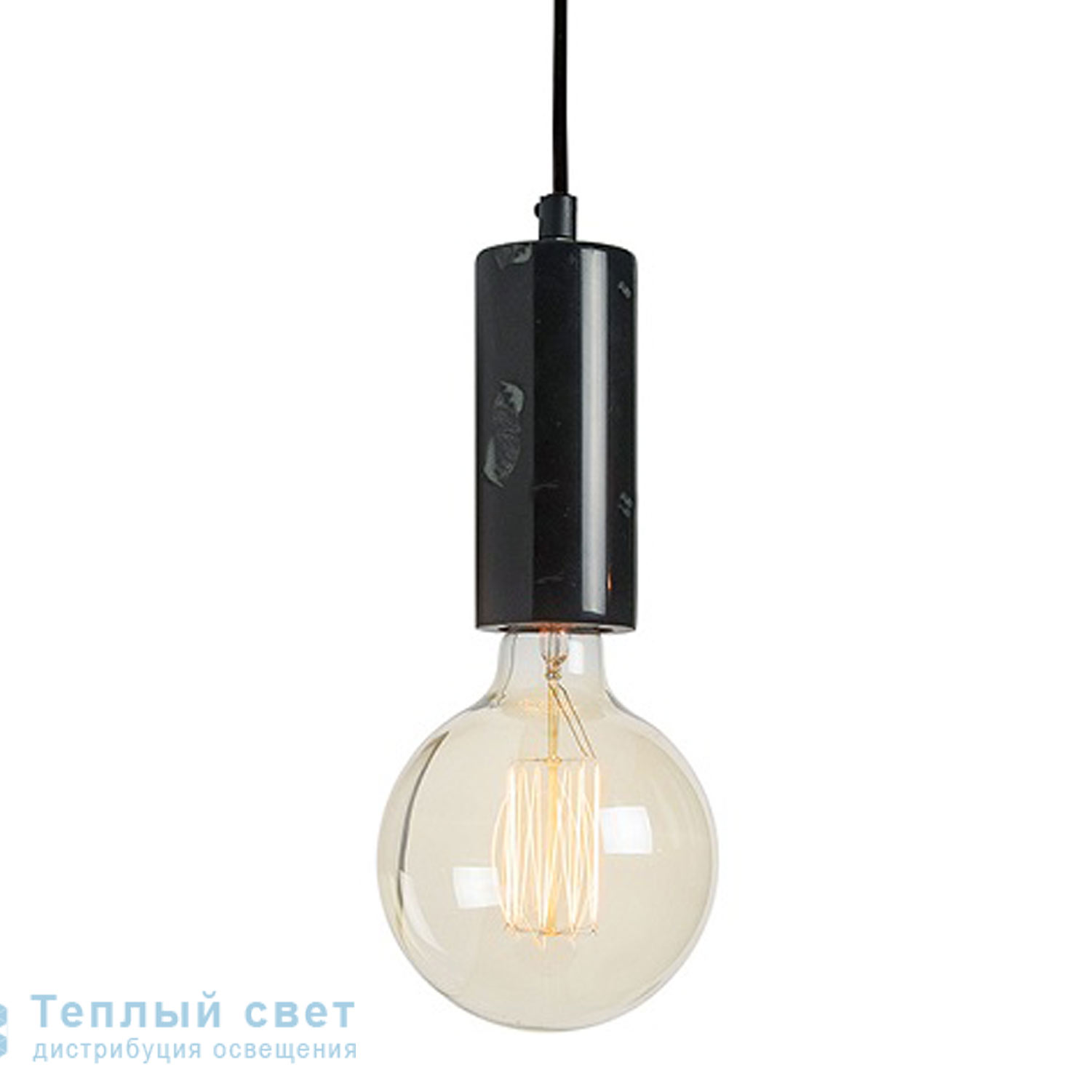 Zambelis 17158 PENDANT LAMP 1L E27 D6 BLACK MARBLE подвесной светильник