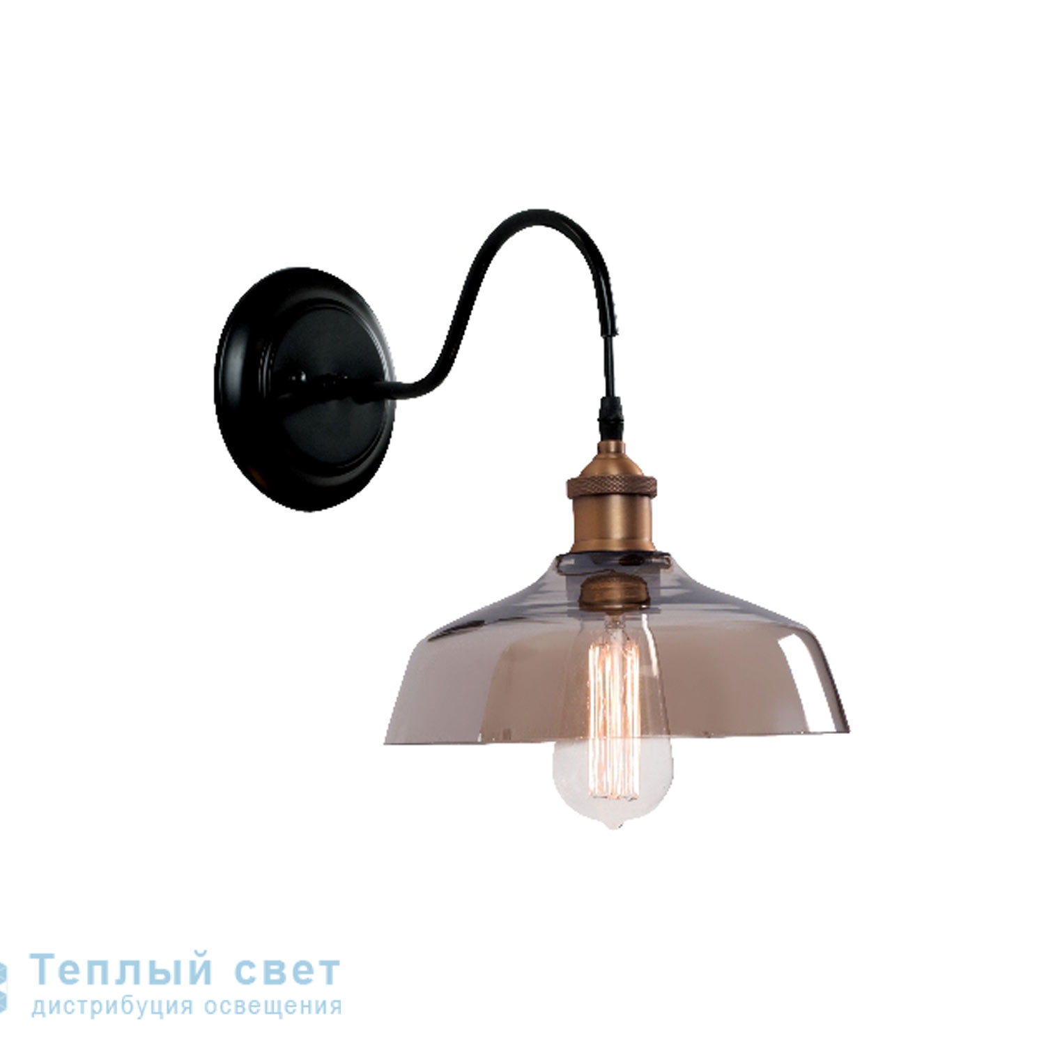 Zambelis 14107 SCONCE 1L E27 BLACK METAL-CHAMPAGNE GLASS настенный светильник