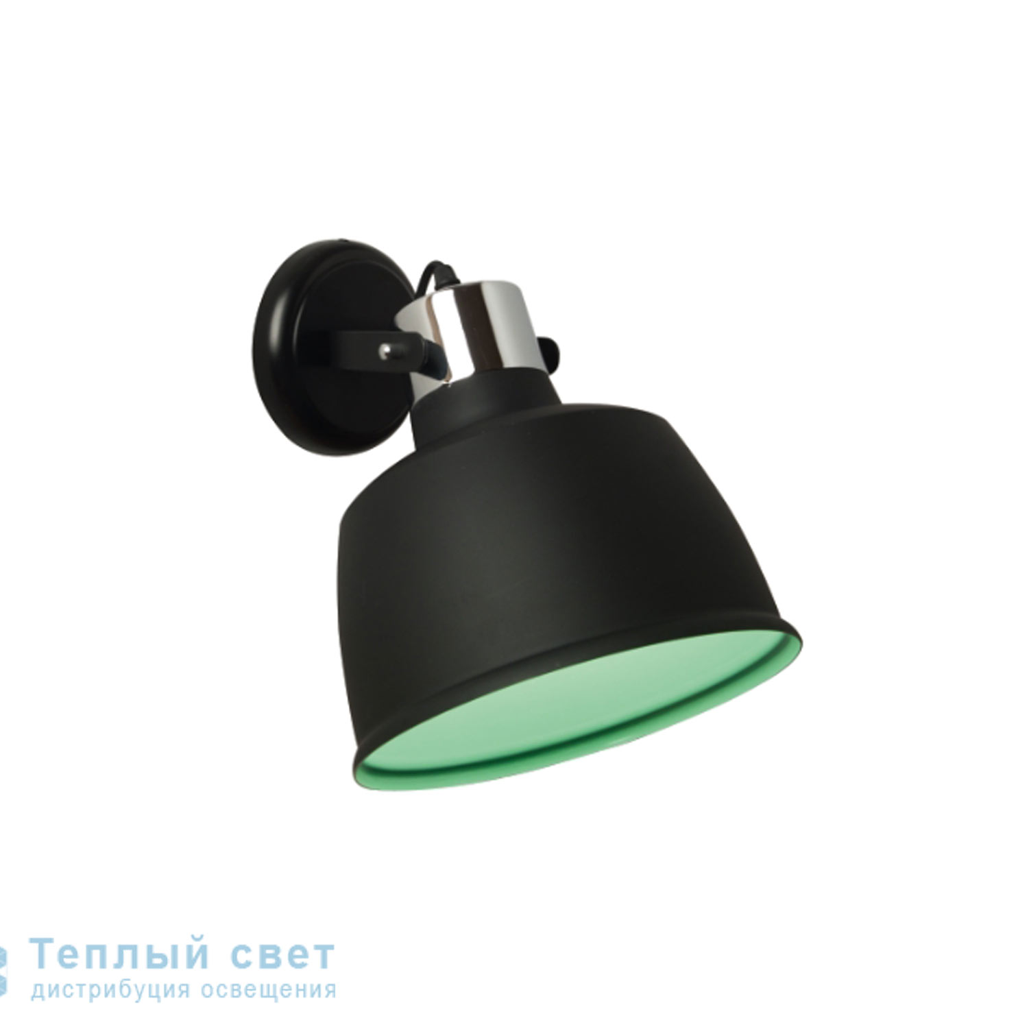 Zambelis 1523 SCONCE 1L E27 METAL BLACK STEEL-ALUMINIUM BLACK-LIGHT GREEN настенный светильник