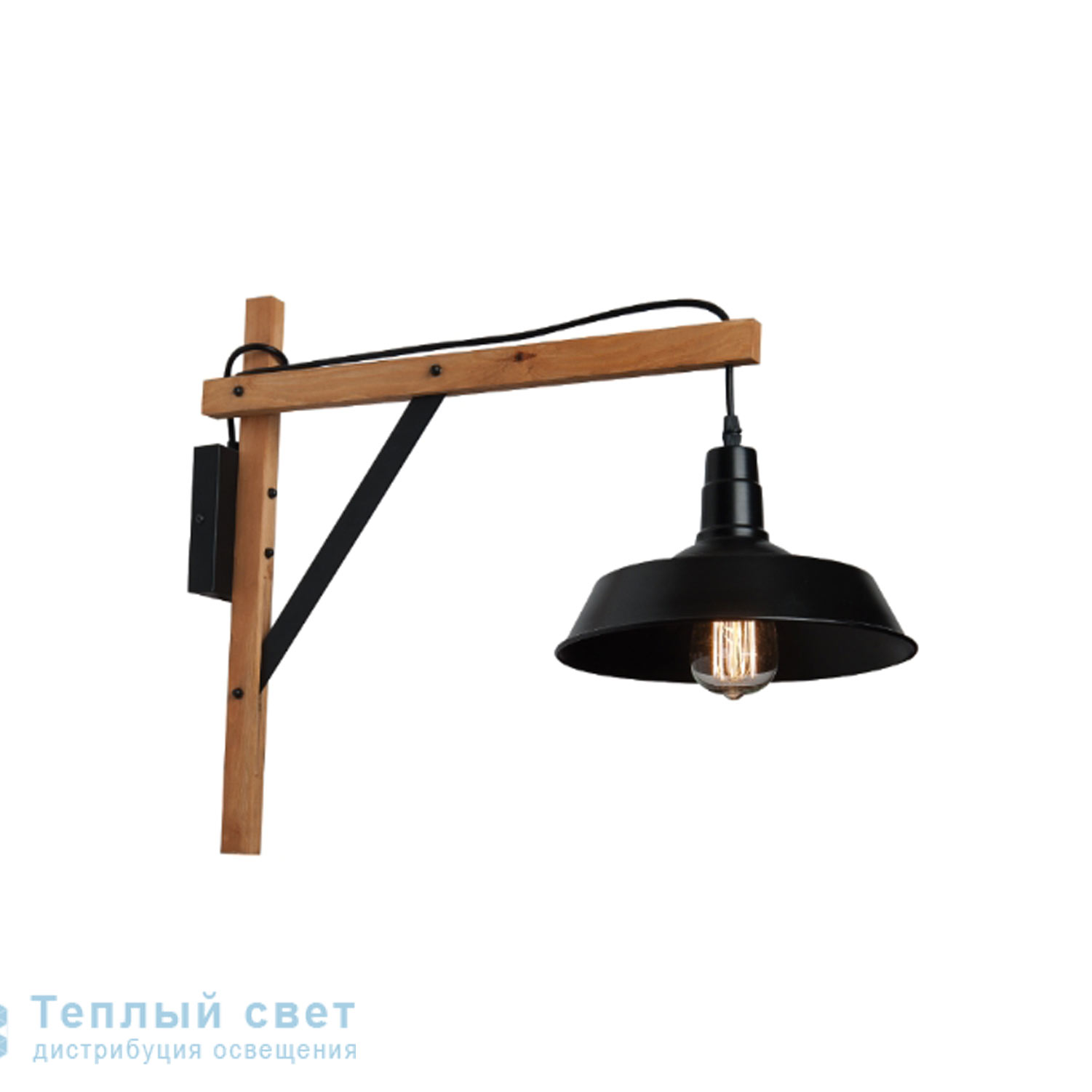 Zambelis 1591 SCONCE 1L E27 WOOD-BLACK METAL настенный светильник