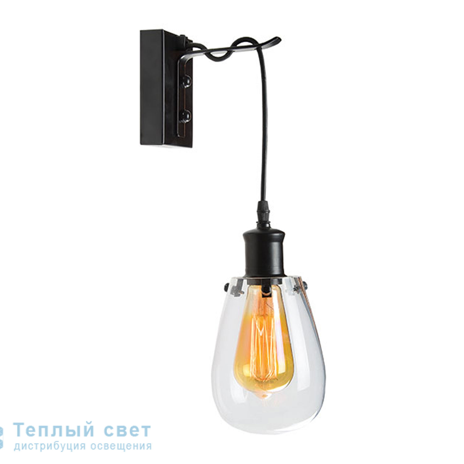 Zambelis 16112 SCONCE 1L E27 BLACK METAL-GLASS настенный светильник