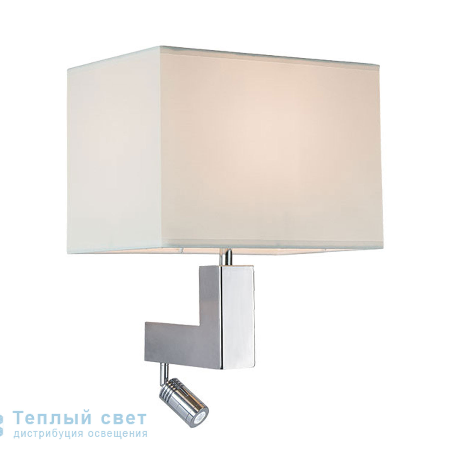 Zambelis H04L SCONCE 1L E27 AND LED ,CHROME METAL-LIGHT BEIGE SHADE настенный светильник
