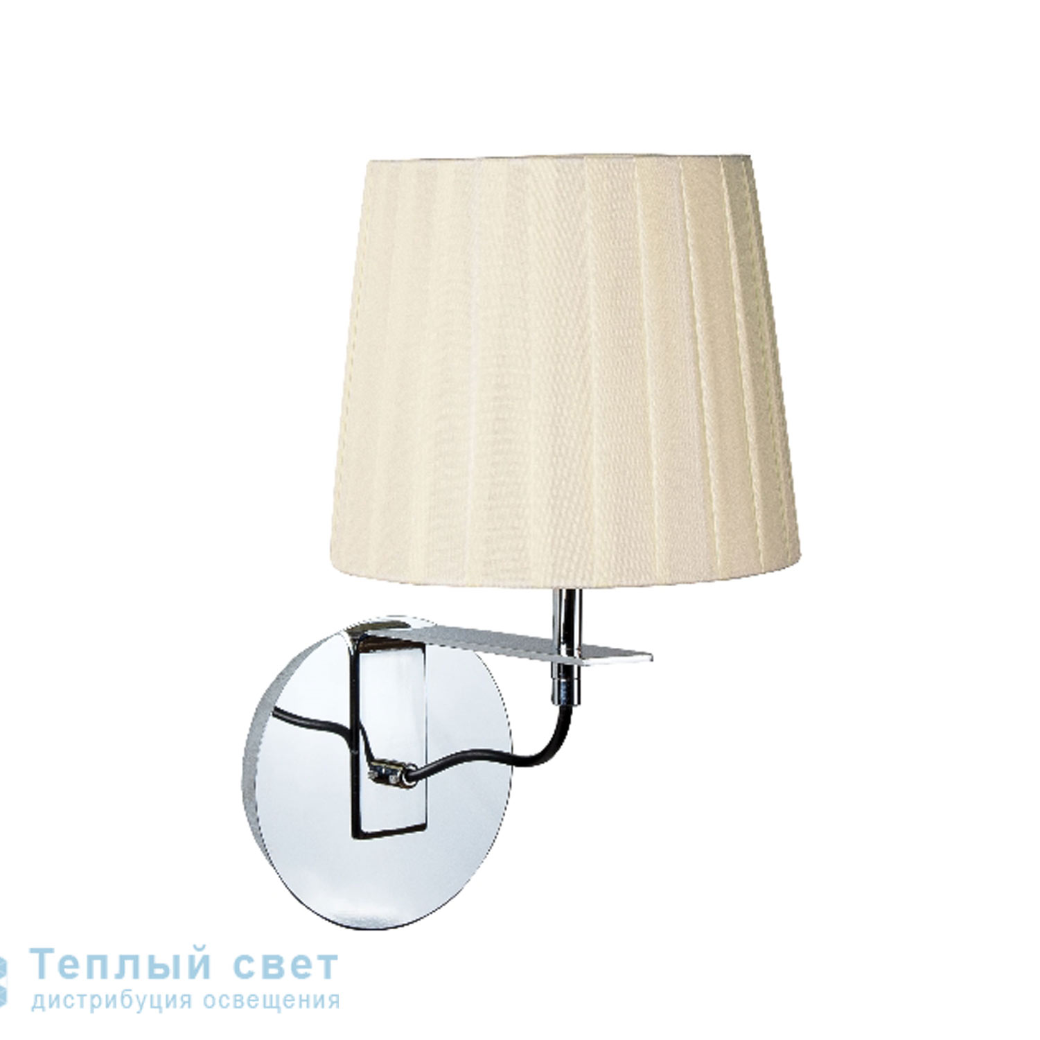 Zambelis H18 SCONCE E27 CHROME METAL-BEIGE SHADE настенный светильник