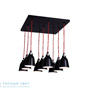 Иконка Zambelis 1420 PENDANT LIGHT 9L E14 50*50 BLACK/WHITE/CHROME/RED STEEL подвесной светильник