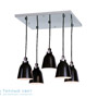 Иконка Zambelis 1421 PENDANT LIGHT 5L E14 50*50  BLACK/WHITE/CHROME/RED STEEL подвесной светильник