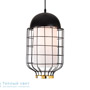 Иконка Zambelis 1630 PENDANT LIGHT 1L E27 METAL-FABRIC SHADE BLACK-GOLD подвесной светильник