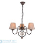 Иконка Zambelis 17123 PENDANT LIGHT 3L E14 D55 BROWN METAL-BEIGE FABRIC SHADE подвесной светильник