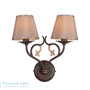 Иконка Zambelis 17124 SCONCE 2L E14 BROWN METAL-BEIGE FABRIC SHADE настенный светильник
