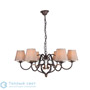 Иконка Zambelis 17125 PENDANT LIGHT 6L E14 D75 BROWN METAL-BEIGE FABRIC SHADE подвесной светильник